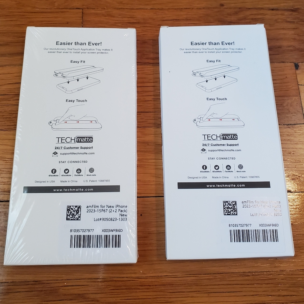 amFilm OneTouch 2 Pack for iPhone 15 Plus 6.7" Screen Protector - Picture 2 of 3